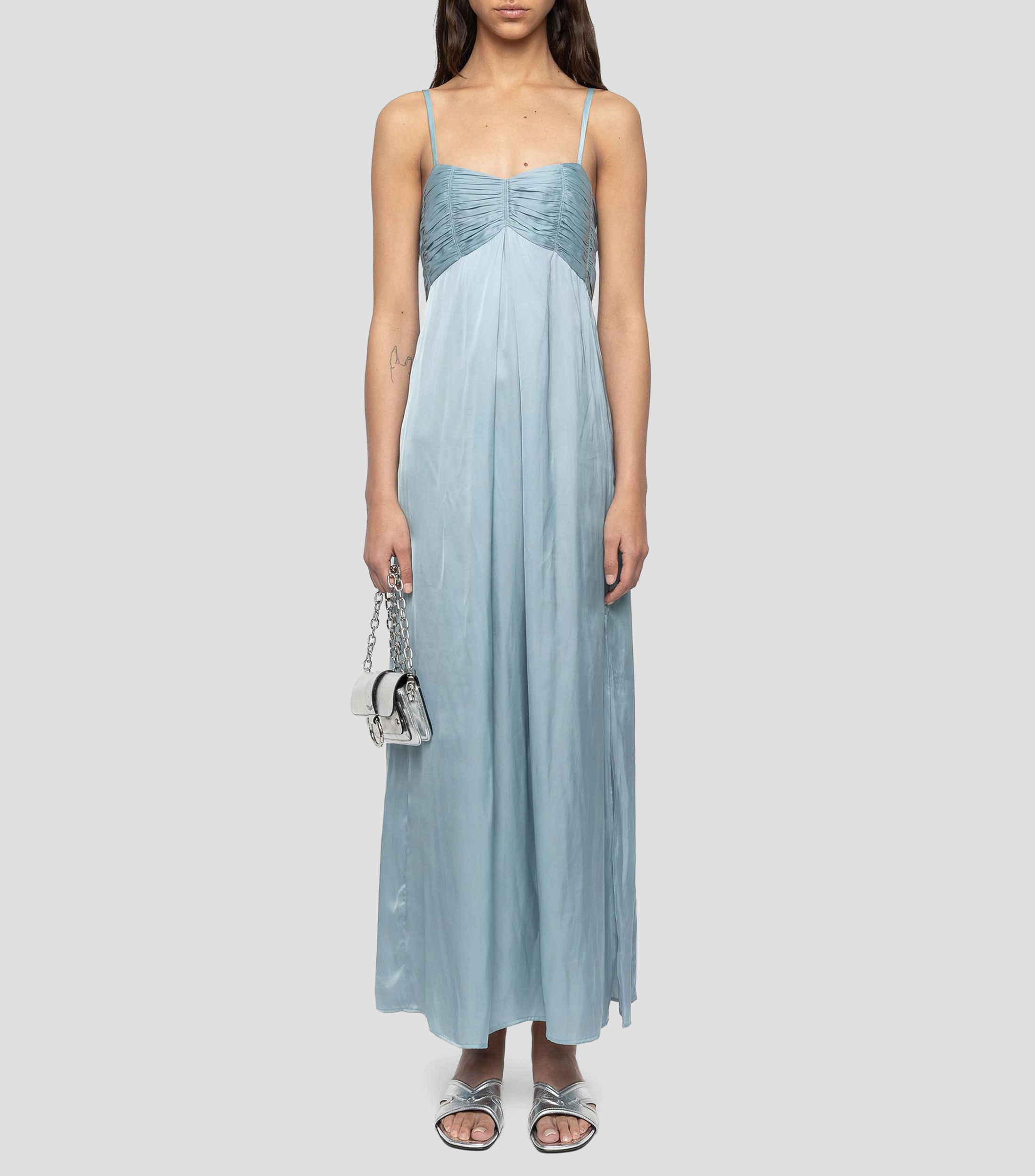 Vestido largo liso Mujer